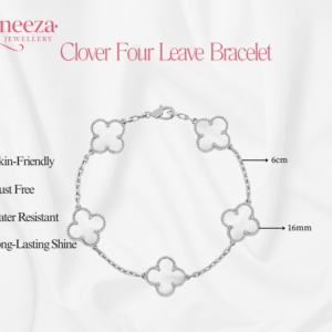 Silver Clover Bracelet Pakistan size and measurement guide