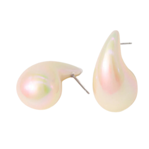 Elegant acrylic pearl drop earrings with glossy finish and secure fastening