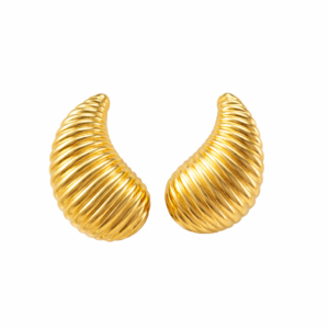 Gold textured half moon earrings for women in Pakistan – Zaneeza jewelry