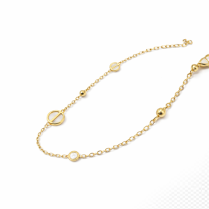 Close up gold bracelet zircon charm stainless steel jewelry Pakistan