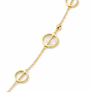 Gold stainless steel minimalist bracelet with zircon charm for women Pakistan