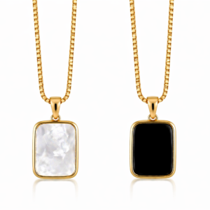 gold plated double sided pendant necklace minimalist jewelry Pakistan